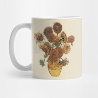 Van Gogh Sun Flowers Grunge Mug